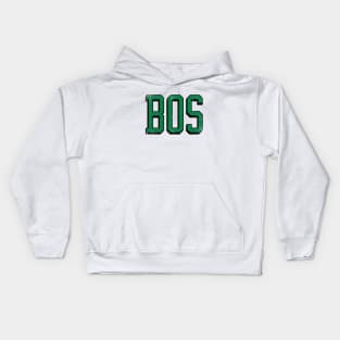 BOSton retro - White/Green Kids Hoodie